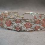8 strand Silver Lace and Cherry Quartz bracelet.  Hand knotte sterling silver easy clasp, specify size 
$85.00