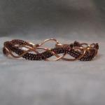 Copper Lace single knotty bracelet, made of hand knotted copper and enameled copper.  Easy clasp, does not need poslishing.  $75.00