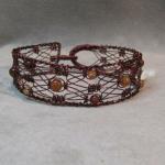 Enameled Copper 12 strand Lace bracelet with Hessionite garnet.  Enamel does not require polishing.  Easy clasp, specify size.  $75.00